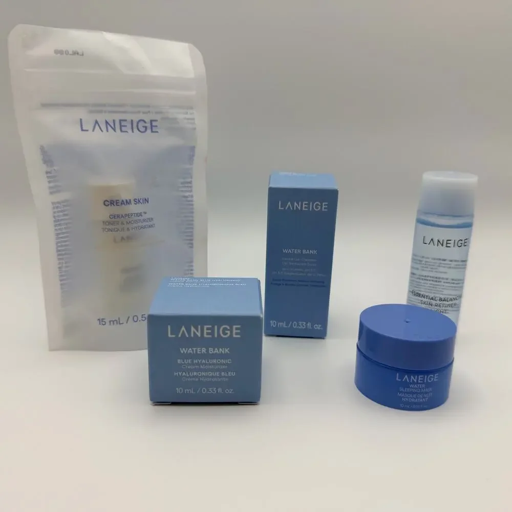 Laneige Water Bank Discovery Set Cream Skin Water Sleeping Mask 5 Pc NIB